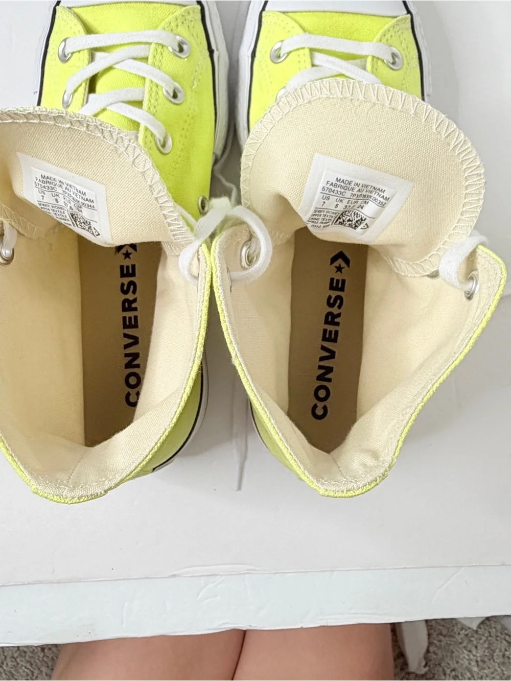 Converse Chuck Taylor All Star Platform High Hi Top Light Citron W7